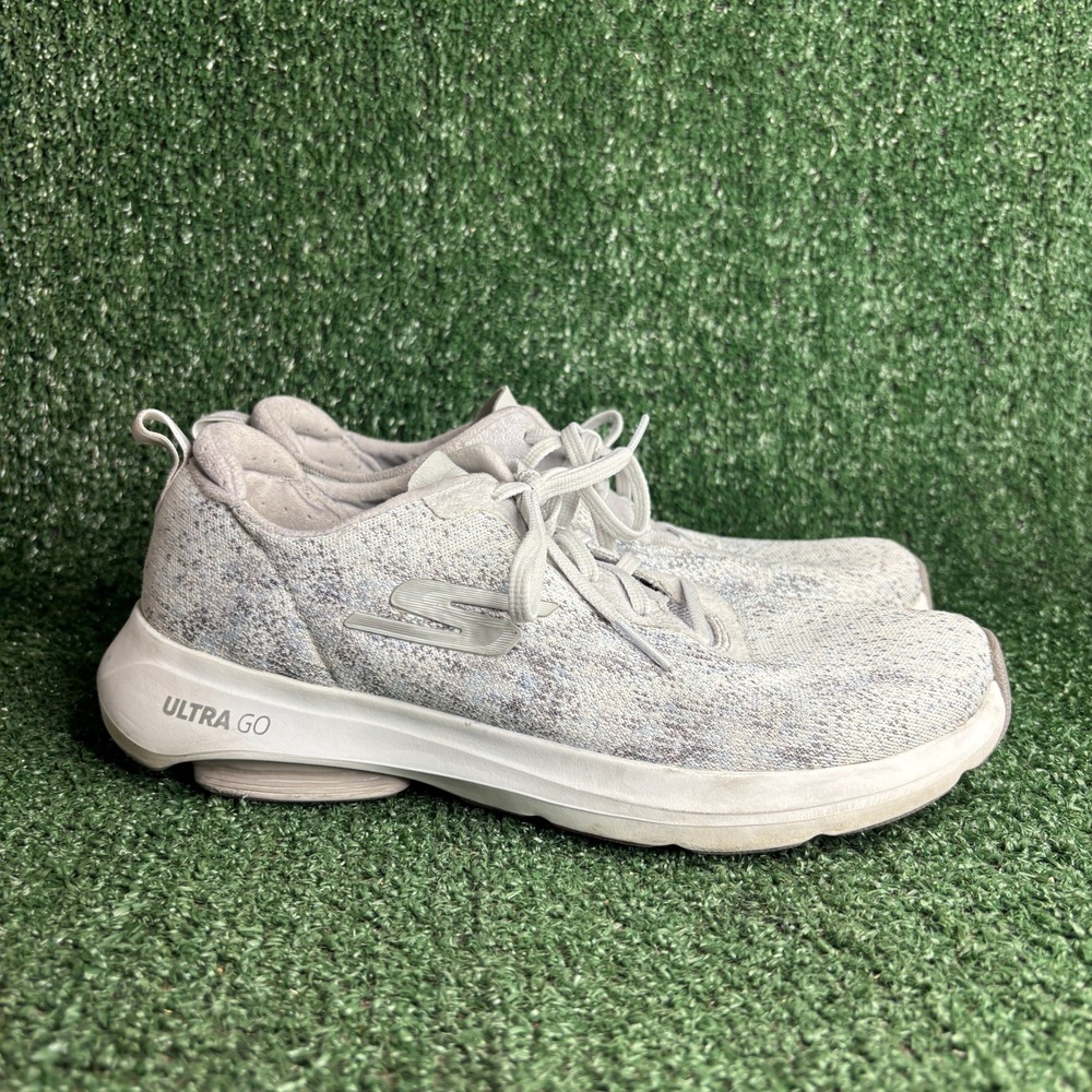 Skechers Go Run Viz Tech So Soft Ultra Go Walking Sneaker Light Gray Womens Sz 9